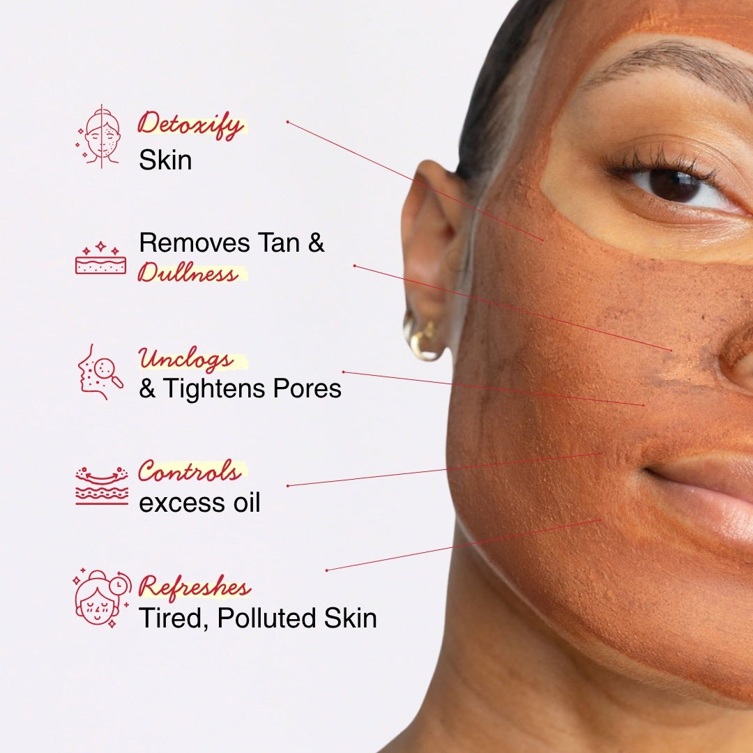 Bonji detox clay mask - clears pores, removes dirt, and restores skin health