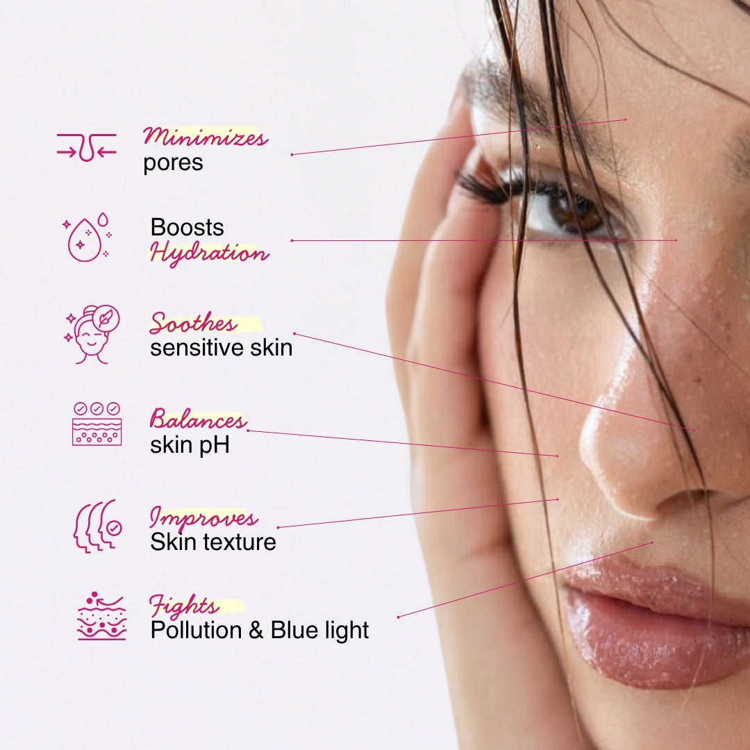 Hydrating facial toner by Bonji - balances skin and reduces pore visibility