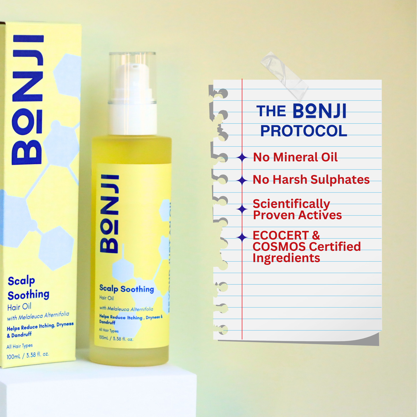 Bonji soothing anti-pollution hair oil for itch-free, balanced scalp