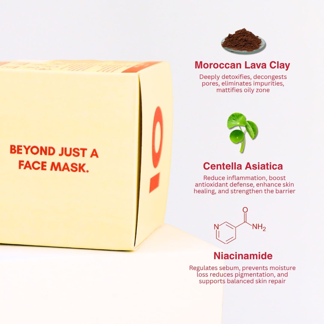 Centella & Moroccan Red Clay Mask by Bonji - deep cleansing and anti-pollution skincare