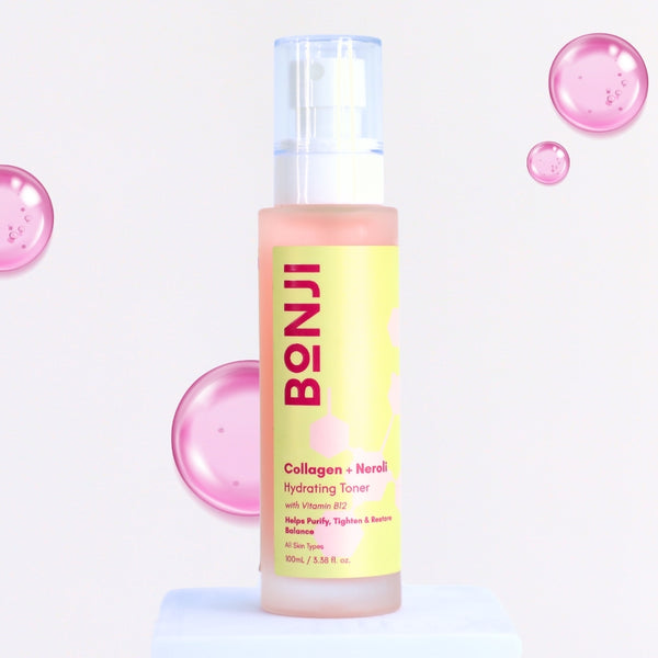 Bonji Collagen + Neroli Hydrating Toner - tightens pores, hydrates skin, and shields against pollution
