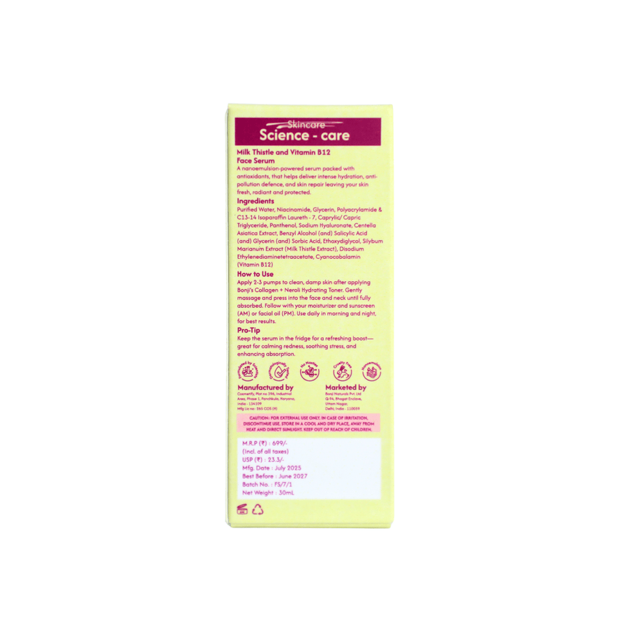 Milk Thistle + Vitamin B - 12 Face Serum - Bonji